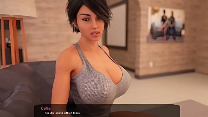 Гламурная мамаша с огромными сиськами выпивает с парнем и целует его в мультике