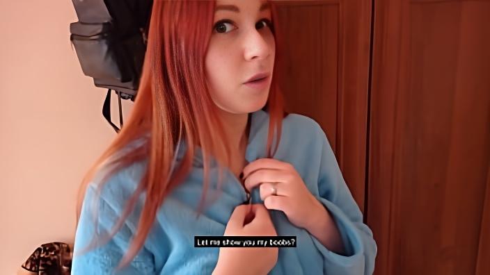 Родители дома, так что потише! Рыжая телка отсасывает парню в квартире с предками