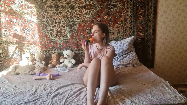 Anastasia Mistress fuck hairy pussy with big dildo and masturbate vibrator