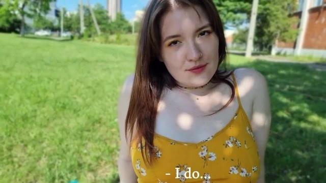 A sultry juicy bitch in a clearing picked up a STUPID FUCKER and FUCKED HIM