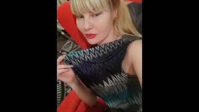 At friends house, a pretty milf shows her cute tight pussy and perfect breast