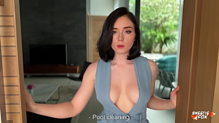 Lonely Housewife Couldn't Resist the Temptation of Being Fucked by Sports Swimming Pool Cleaner POV