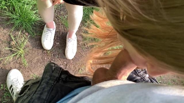 First date with 18 year old cutie on the river bank ended with blowjob and cum in mouth