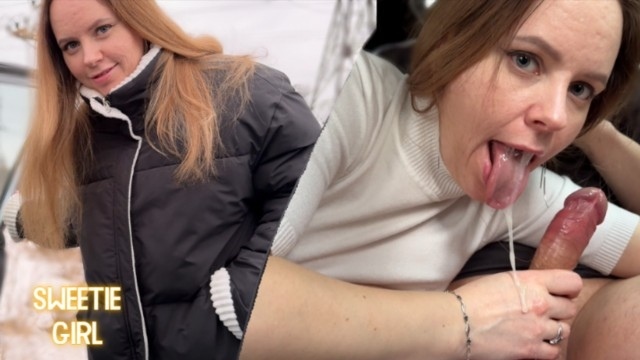 Russian prostitute loves to suck cock for money, deep throat and creampie